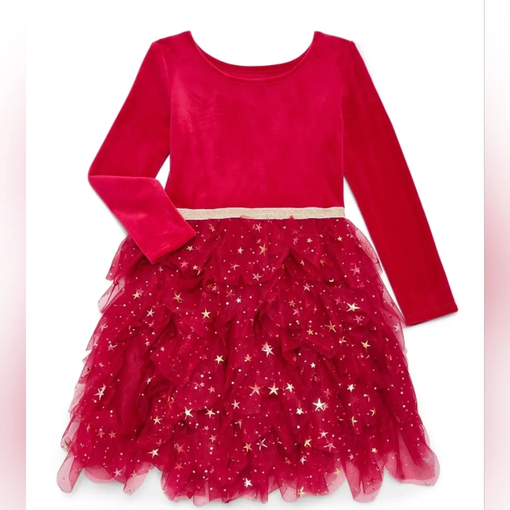 Red Tulle Dress with Gold Accents, Wedding